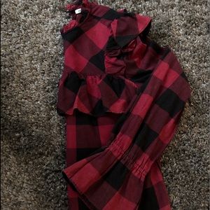 Plaid Ruffled Dress Top